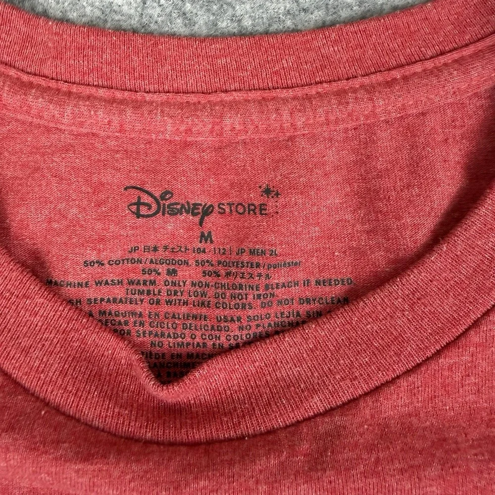 Disney Store TShirt Medium Mickey Mouse Red Flag American Classic Black